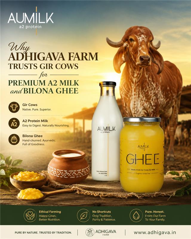Why Adhigava Farm Trusts Gir Cows for Premium A2 Milk and Bilona Ghee