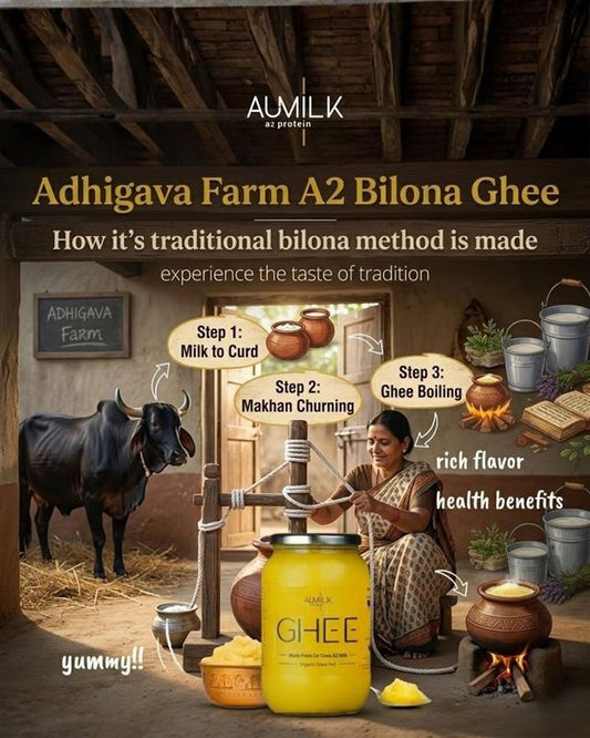 How Adhigava Farm A2 Bilona Ghee Is Made Using the Traditional Bilona Method