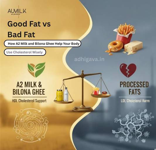 Good Fat vs Bad Fat: How A2 Milk and Bilona Ghee Help Your Body Use Cholesterol Wisely